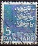 Denmark - 1944 - Coat Of Arms - 5 KR - Blue - Denmark Arms Shield - Scott 299 - 0